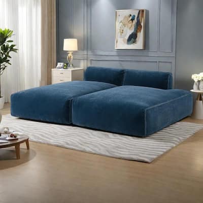 90" Plush Fabric Modular Sectional Sofa with High-Density Foam & Pocket Springs,and 2-Piece Fully Compressed Design