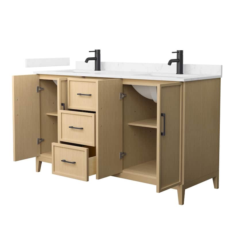 Elan 60-inch Double Vanity, Cultured Marble Top
