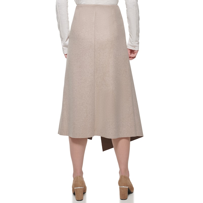 DKNY Textured Midi Skirt - Heather Mushroom - XS