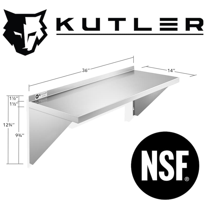 Stainless Steel Shelf NSF Commercial Kitchen Wall Shelving