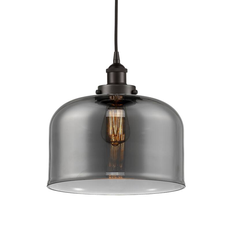 Innovations Lighting 616-1PH-12-12-L Bell Pendant Bell 12" Wide - Oil Rubbed Bronze / Plated Smoke