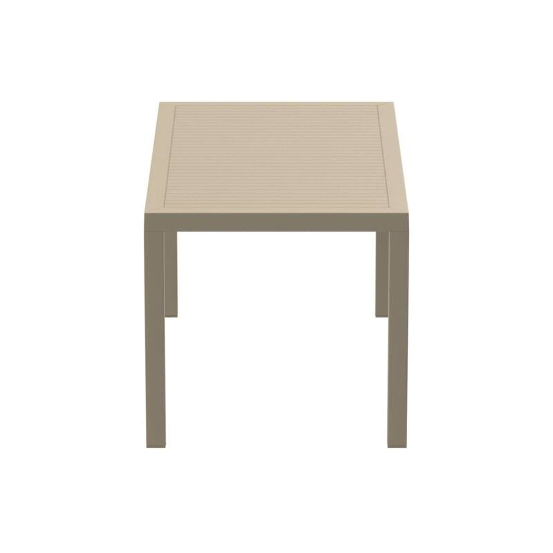 55" Solid Taupe Brown Rectangular Outdoor Patio Dining Table