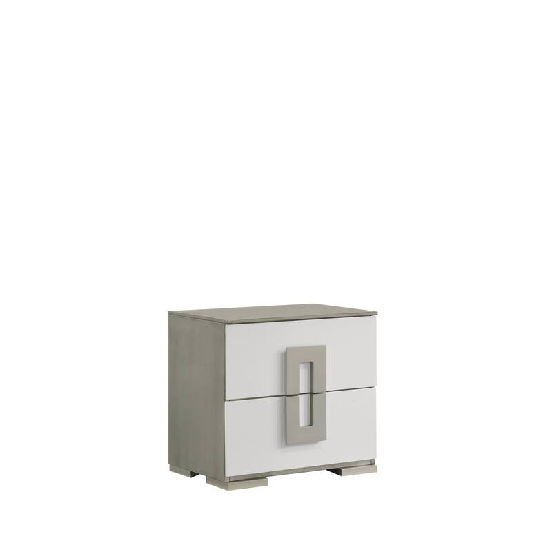 Olivia Contemporary Style 2-Drawer Night stand Made with Wood - White