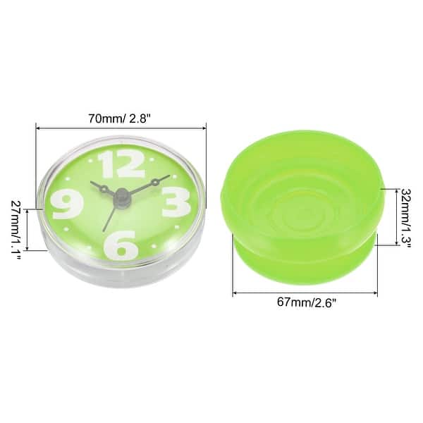 Waterproof Shower Clock Mini Bathroom Mirror Wall Clocks w Suction Cup