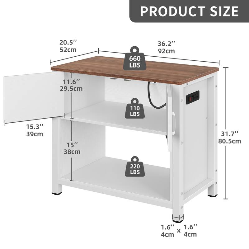 Aquarium Stand Cabinet 40-50/55-75 Gallon Fish Tank Stand with Power Outlets