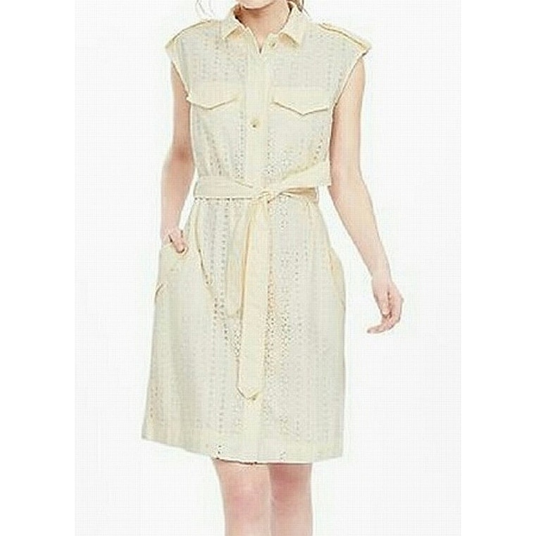 banana republic white eyelet dress