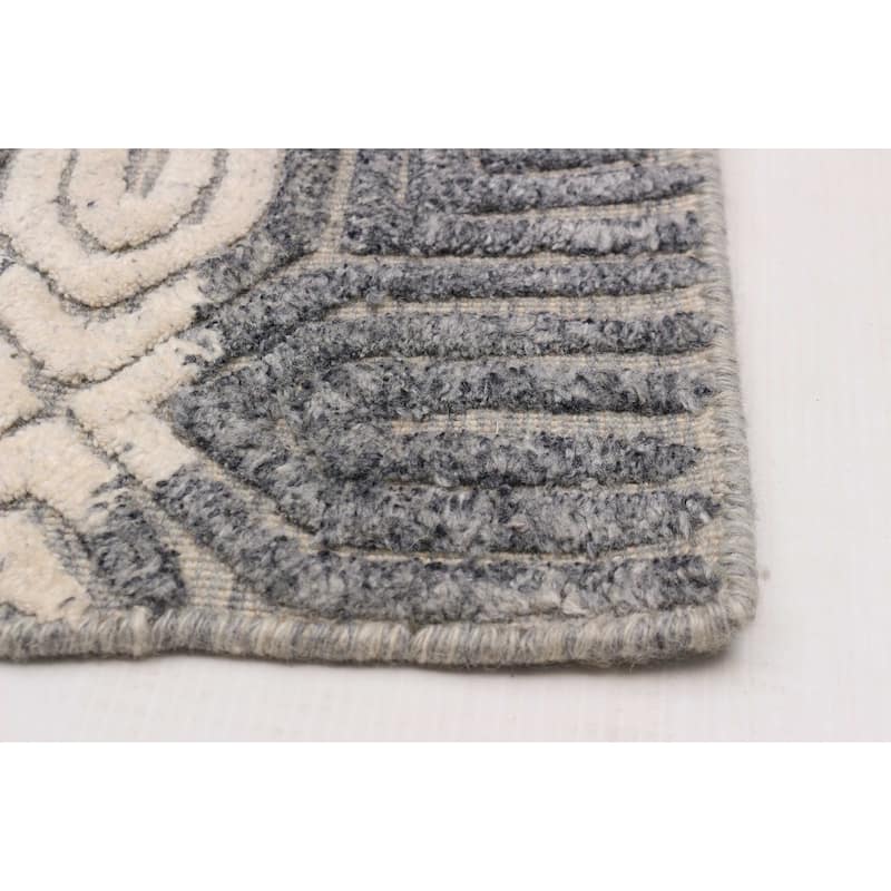 ECARPETGALLERY Hand-knotted Tangier Light Grey Wool Rug - 5'2 x 8'0