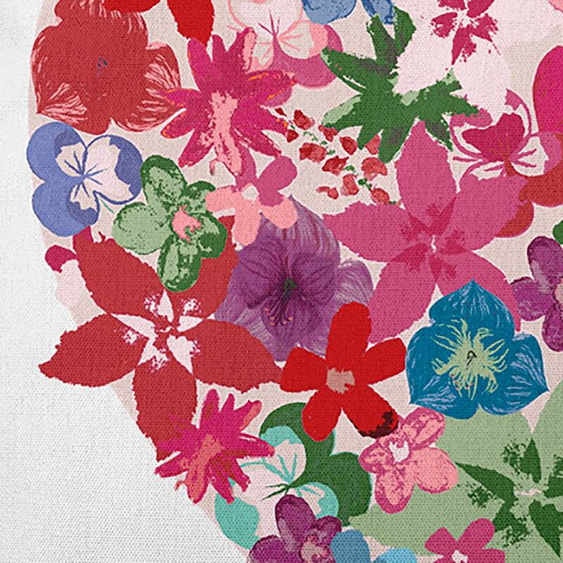 Flowery Heart Decorative Throw Pillow