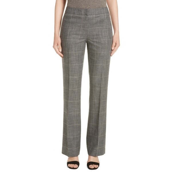 women's grey plaid dress pants