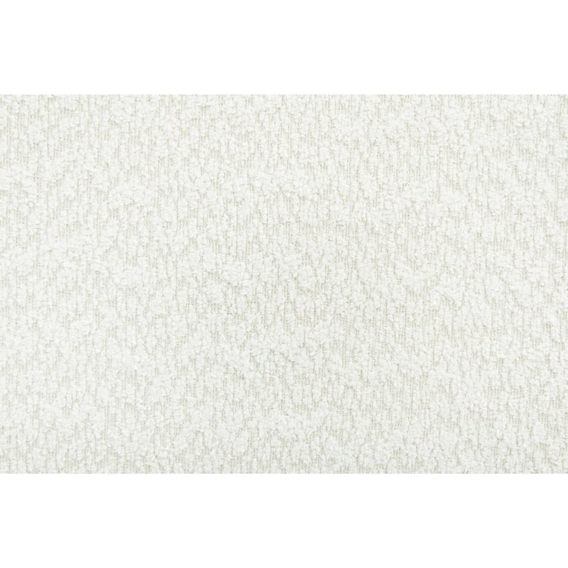 Modern White Bouclé Upholstered Bed with Rubberwood Legs