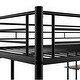preview thumbnail 16 of 14, Twin/Full Size Metal Loft Bed w/Desk, Shelves & 2 Built-in Ladders, Sturdy Metal Twin/Full Bedframe w/Safety Guardrails for Kids