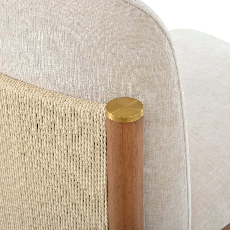 Christopher Knight Home - Modern Rubberwood Dining Chairs with Woven Rope Backrest