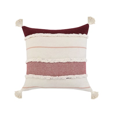 20" X 20" 100% Cotton Striped Zippered Pillow