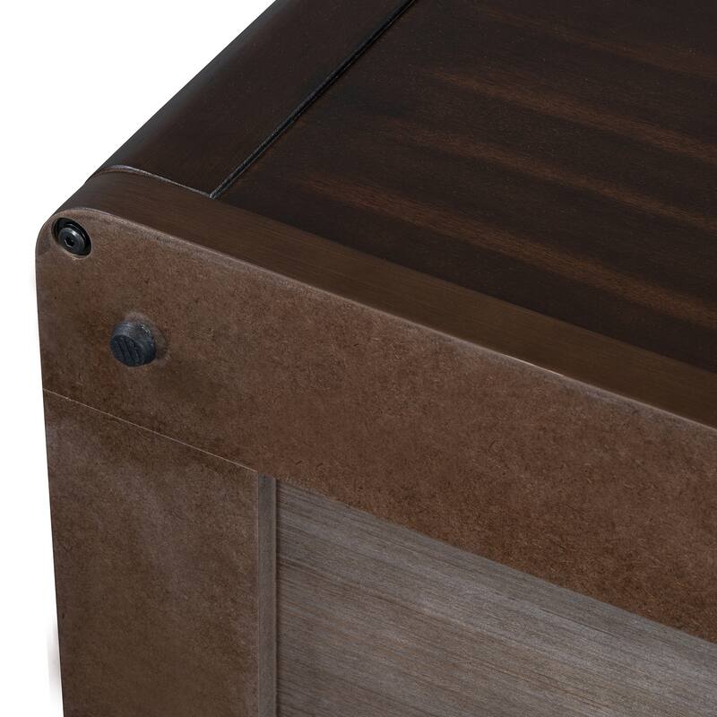 Square Farmhouse Coffee Table with 2-Tier Center Table with Half Open Storage Compartment for Living Room