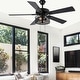 preview thumbnail 3 of 12, Roisin River of Goods Black 52 in. Ceiling Fan With 2 LED Lights - 52" x 52" x 13.75"/18.75"