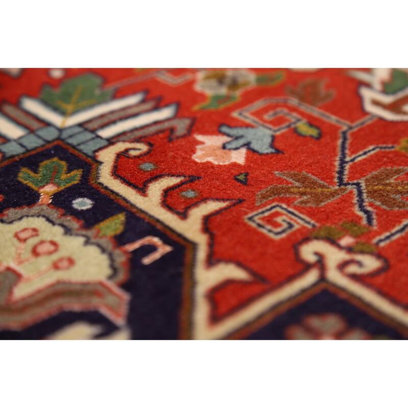 Orange Medallion Tabriz Persian Rug Handmade Wool Carpet - 4'11"x 6'6"