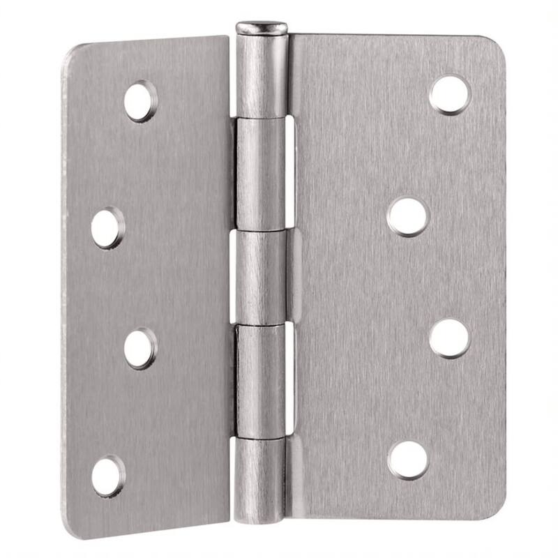 Design House 186023 4" x 4" Butt 1/4" Radius Corner Surface Mount Door - Satin Nickel