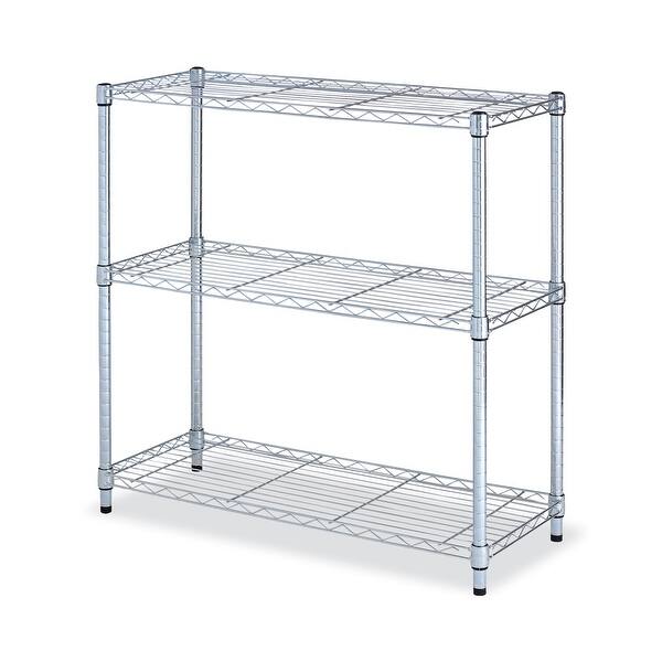 Residential Wire Shelving, Three-Shelf, 36w x 14d x 36h, Silver