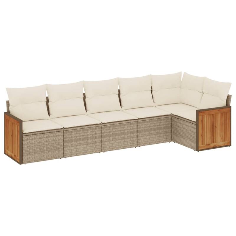 vidaXL Patio Sofa Set with Cushions Outdoor Conversation Furniture Poly Rattan