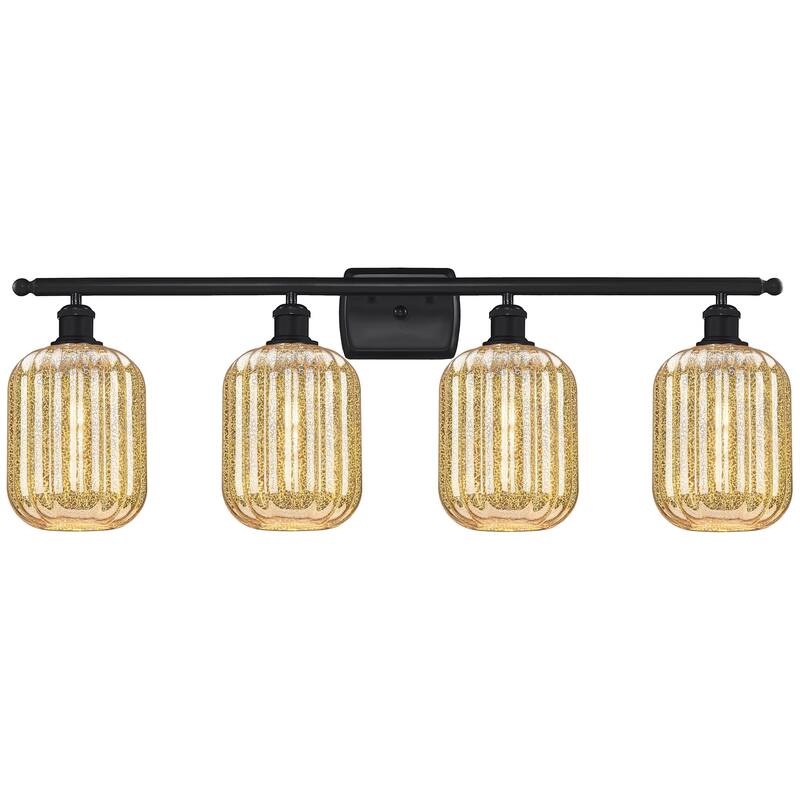 Innovations Lighting 516-4W-13-37 Preston Vanity Preston 4 Light 37" - Matte Black / Mercury