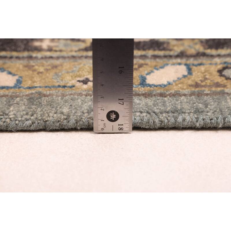 ECARPETGALLERY Hand-knotted Finest Agra Jaipur Teal Wool Rug - 9'5 x 13'2