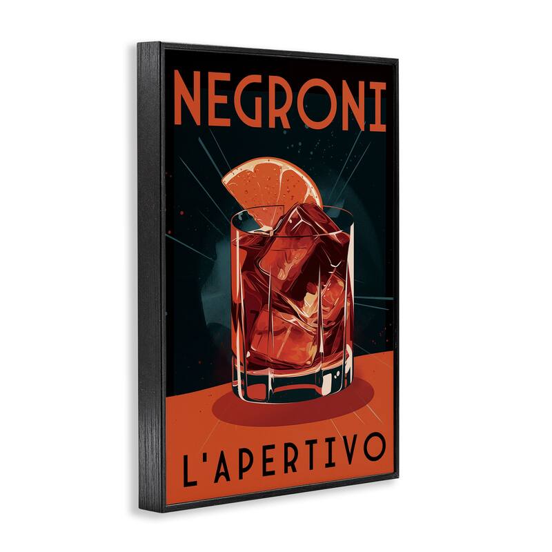 Stupell Vintage Midcentury Negroni Drink Framed Giclee Art Design By Andreas Magnusson