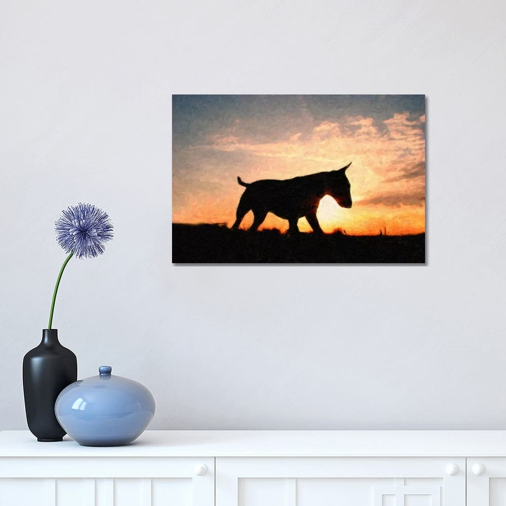 iCanvas "English Bull Terrier" by Michael Tompsett Canvas Print