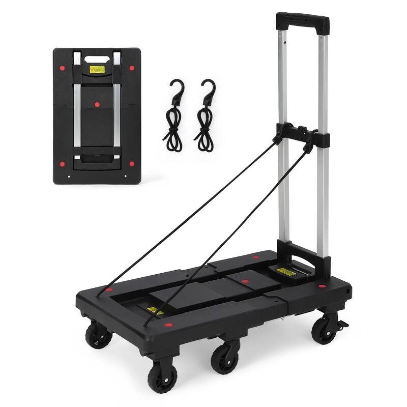 Heavy Duty Utility Cart 500 lbs Capacity Portable Foldable - Black