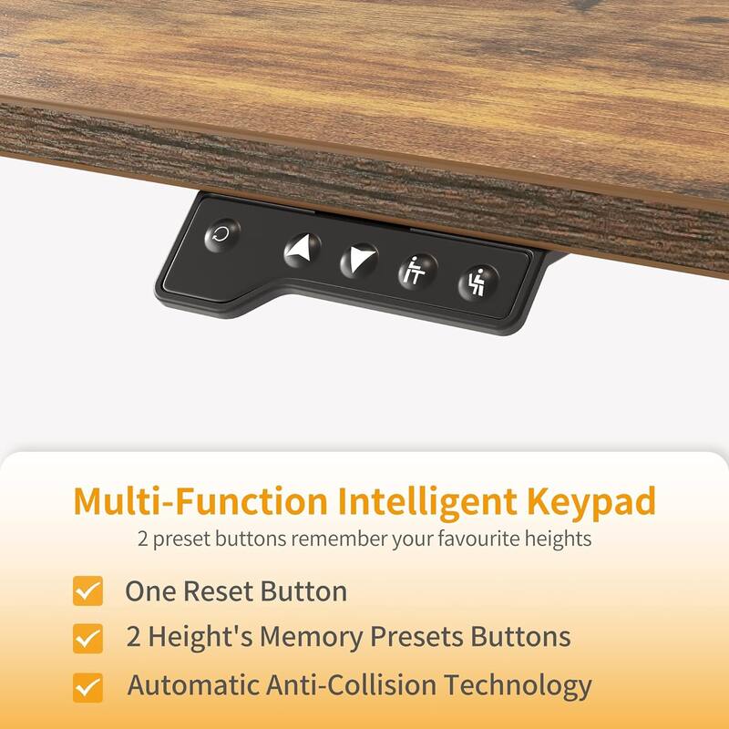 FEZIBO Height Adjustable Electric Standing Desk, Stand up Table, Sit Stand Home Office Desk with Splice Board