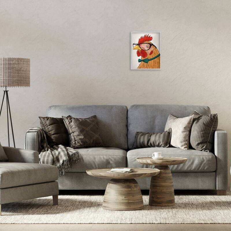 Stupell Funny Hipster Rooster Framed Giclee Art Design By Marcus Prime