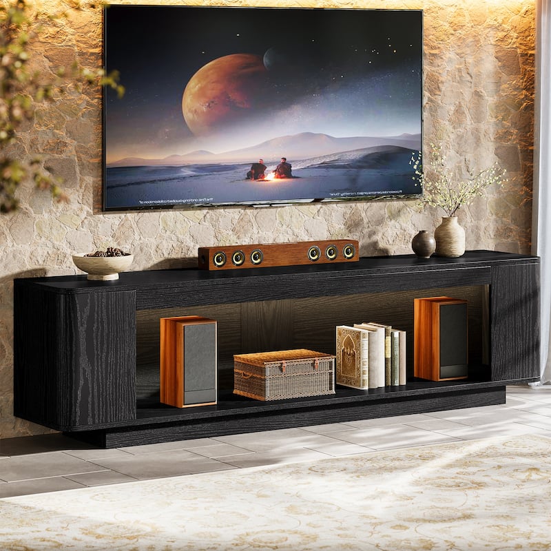 70.9-Inch TV Stand with LED Light Strip, Entertainment Center Television Console Media Storage Table Accent Cabinet