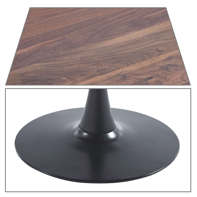 Modern Stylish Square Dining Table with Wooden Top and Metal Legs