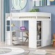 preview thumbnail 2 of 15, Modern Wood Full Size Loft Bed with Wardrobes and 2-Drawer Desk, Guardrail Kids Bed with Cabinet