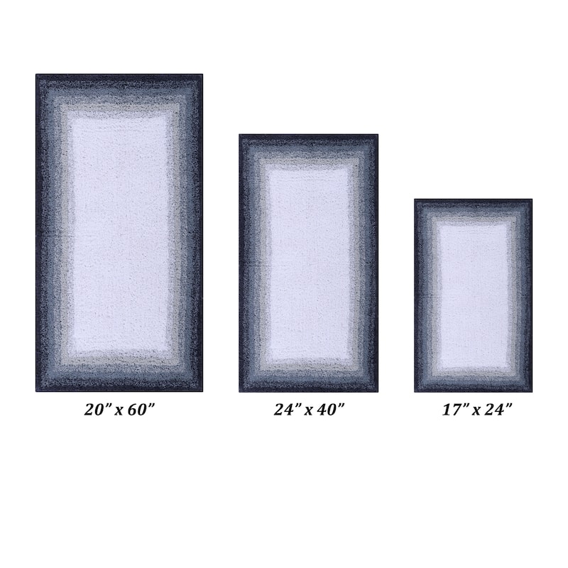 Better Trends 100% Cotton Super Soft & Highly Water Absorbent Bathroom Rugs-Torrent Collection Tufted Machine Washable Bath Mats - 3 Piece Set (17" x 24" | 24" x 40" | 20" x 60") - Gray