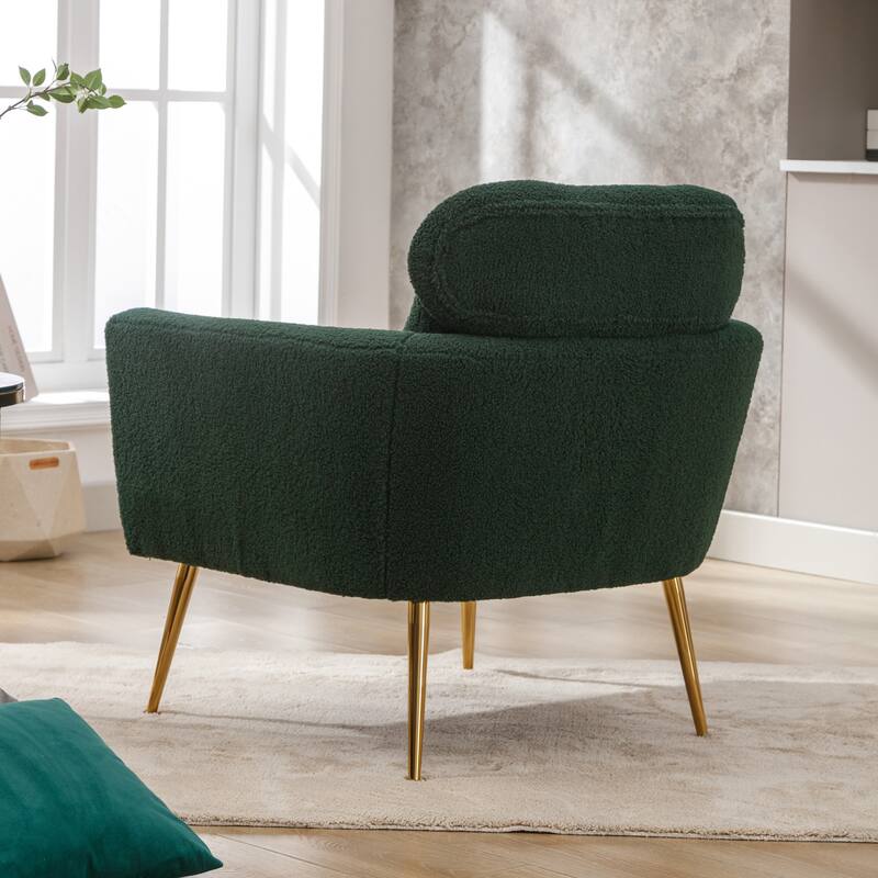Mid Century Modern Upholstered Accent Chair With Pillow