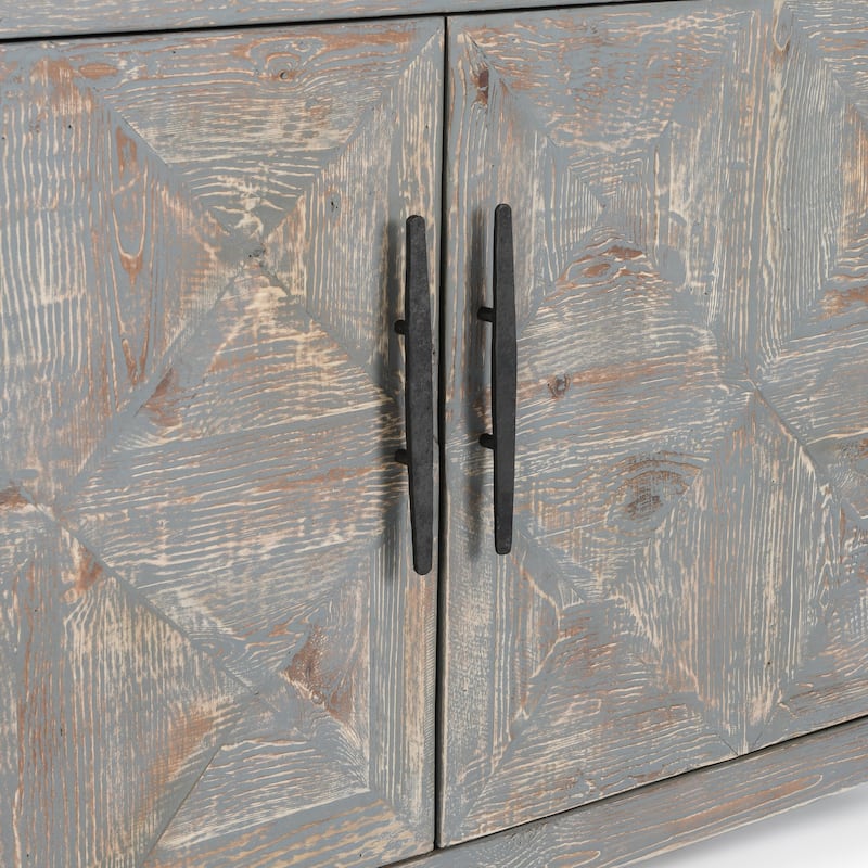 Classic Home Elani 4-Door Reclaimed Pine Wood Sideboard - 103.5Wx19Dx34H