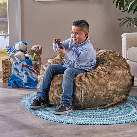 Marilyn Glam 3 Foot Faux Fur Bean Bag Chair by Christopher Knight Home