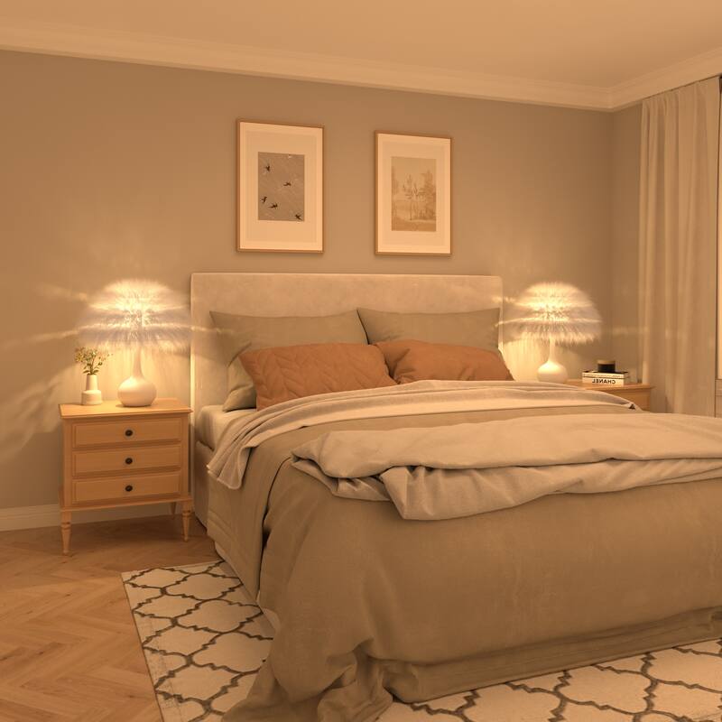 Acroma Teardrop Base Spherical Table Lamp with Feather Accents