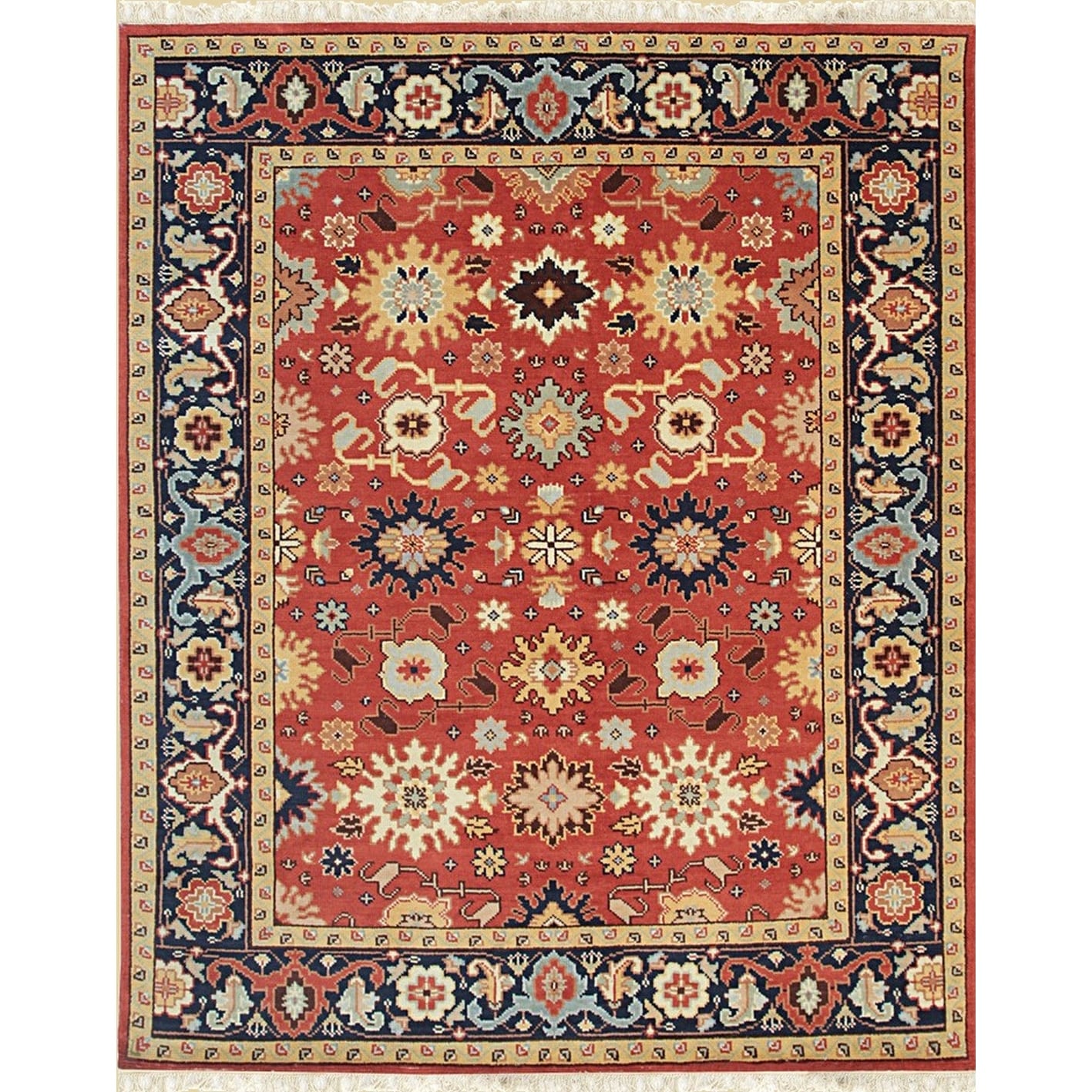 Hand-knotted Wool Rust Traditional Oriental Super Mahal Design Area Rug