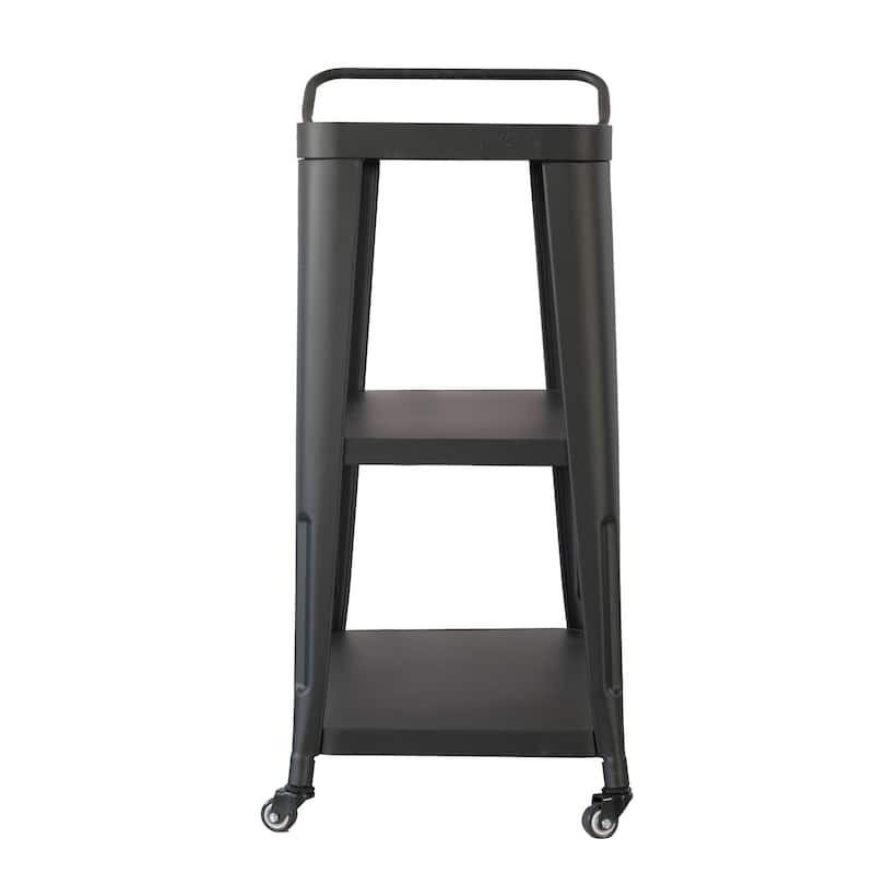 Harold 3-Tiered Industial Mobile Metal Bar/ Dining Cart