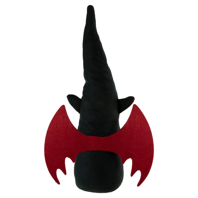 17" Black and Red Halloween Girl Gnome with Bat Wings