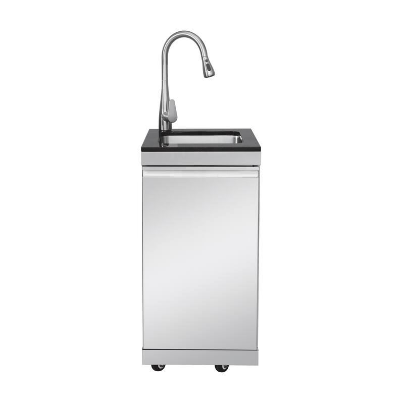 GDFStudio Zarethion Stainless Steel Outdoor Kitchen Island Grill with 4 Burners, Rotisserie and Storage Drawers