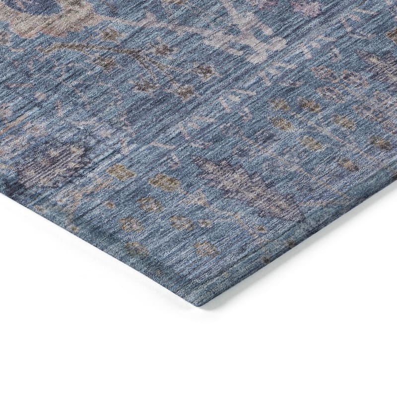 Machine Washable Indoor/ Outdoor Vintage Traditional Chantille Rug