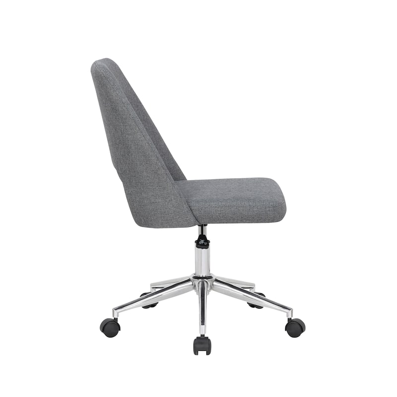 Porthos Home Kimora Office Chair, Linen Upholstery, Roller Wheels
