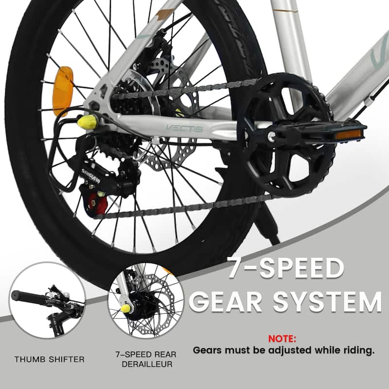 20 Inch Kids Road Bike, Boys & Girls Bicycle Ages 6-12, 7-Speed Steel Frame with Dual Disc Brakes