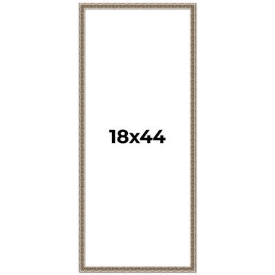 18x44 Frame Silver Versailles Ornate Solid Wood Picture Frame | 1 Inch