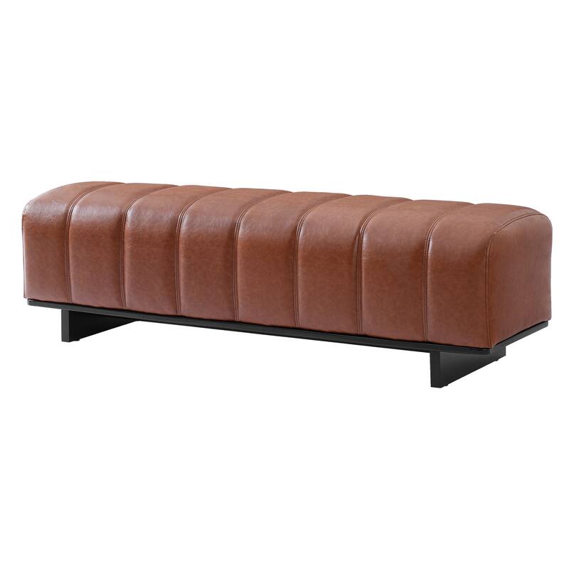 Christopher Knight Home - Modern Upholstered Dining Bench with Faux Fur Tufted Seating - Brown