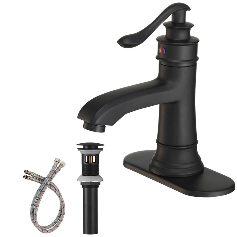 Single Handle Bathroom Faucet With Drain Assembly Single Hole Bathroom Sink Faucets Lavatory Basin Vanity Modern Elegant Taps