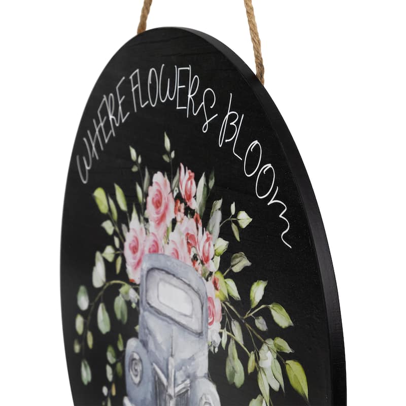 Where Flowers Bloom Wooden Wall Sign - 15.75"