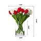 preview thumbnail 13 of 20, Enova Home 20 Pieces Artificial Real Touch Tulips Fake Silk Flowers Arrangement in Glass Vase with Faux Water for Home Decor